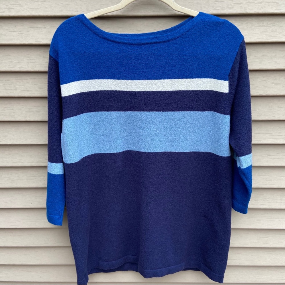 Extra Touch Intl stripe 3/4 sleeve top sweater